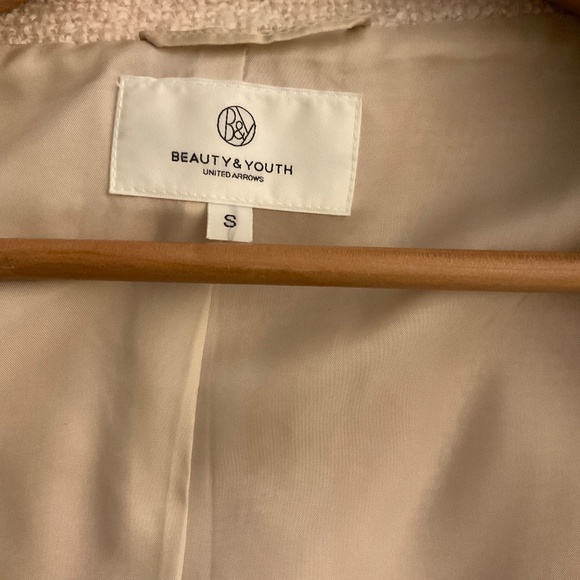 Women Coat, Small, Cream, Japanese Brand United Arrows - Picture 8 of 14